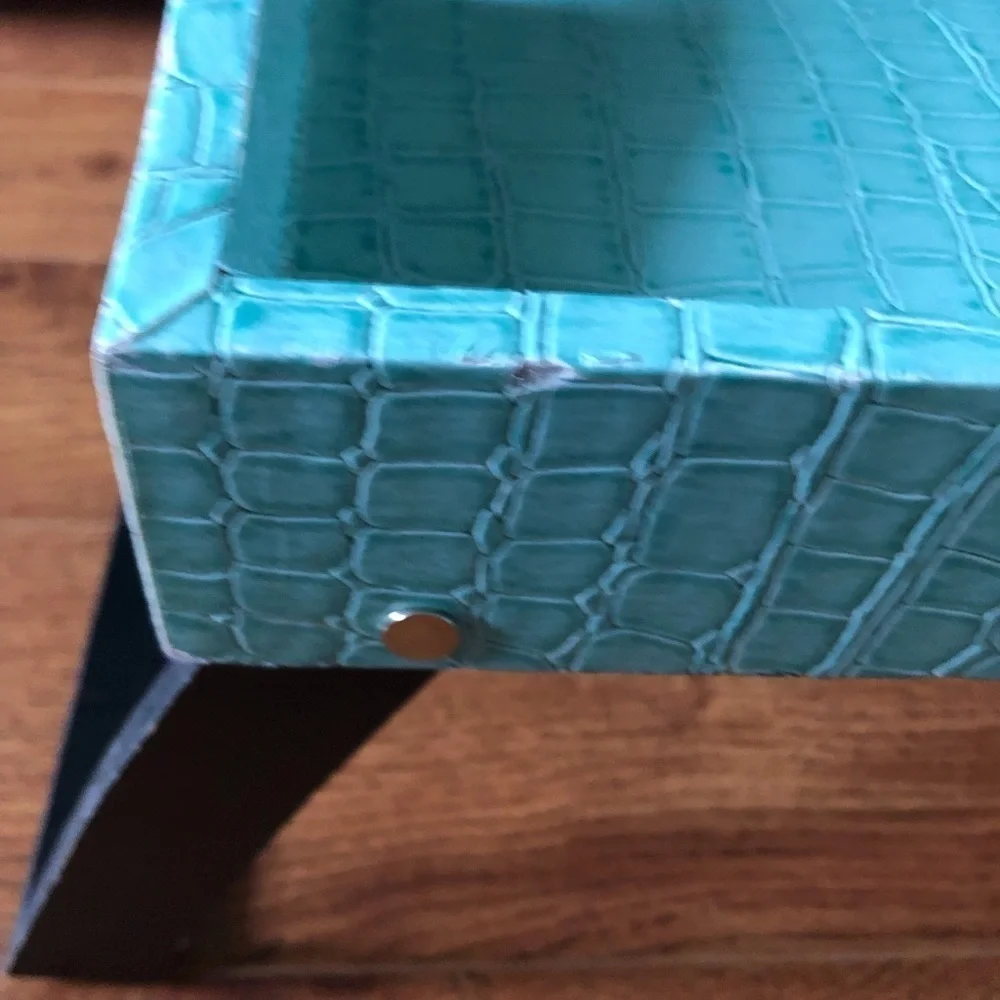 J.T. Rose & Co. teal vegan leather breakfast in bed tray